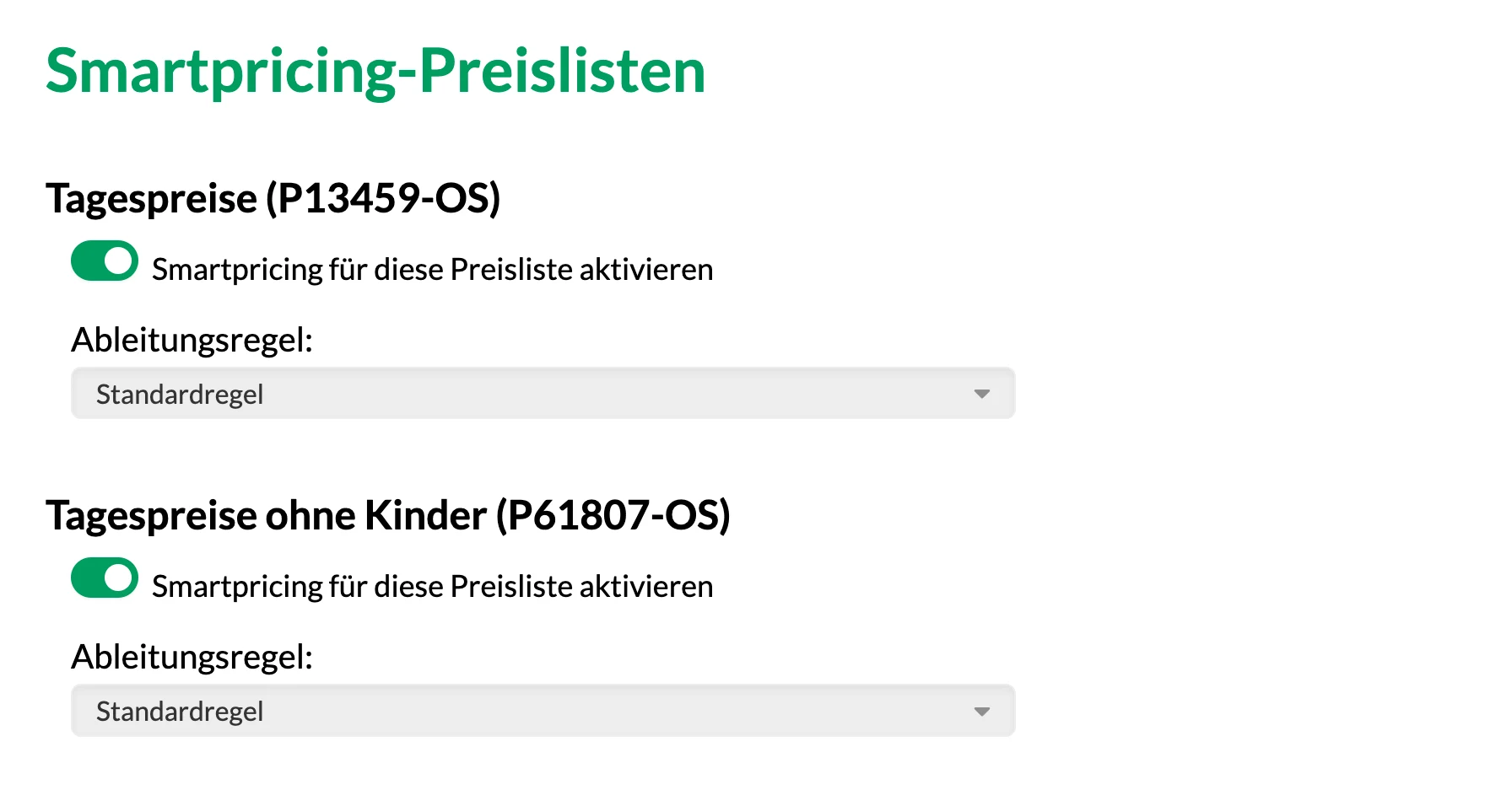Screenshot of the PRICING! component